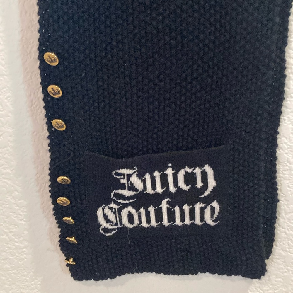 Juicy Couture Black Scarf with Gold Details